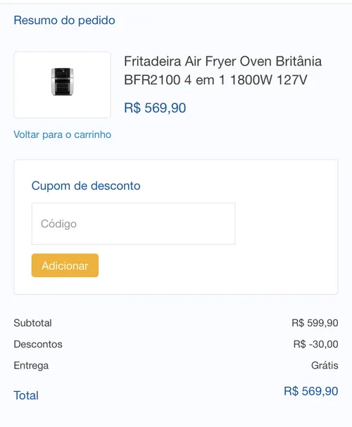 Imagem na descrição da promoção