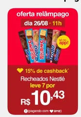 (APP/AME R$1,10) Biscoito Recheado Nestlé 130g