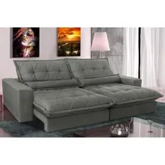 [R$1.430] Sofa Retrátil e Reclinável com Molas Ensacadas Cama inBox Soft 2,12 Mts Tecido Suede