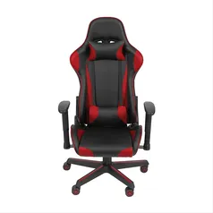 Cadeira F16 Gamer Vermelha Base de Rodízio - OR Design | R$1.580