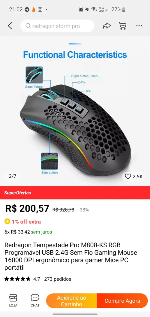 Imagem na descrição da promoção