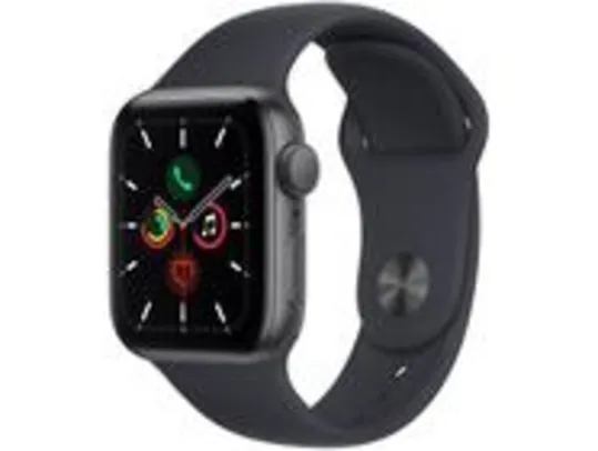 Apple Watch SE 40mm GPS Caixa Cinza-Espacial - Alumínio Pulseira Esportiva Meia-Noite