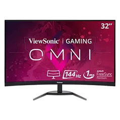 Monitor VX Resolução 2560 x 1440 de 32 polegadas 144HZ QHD Curvo, 1 ms (MPRT) com Frees