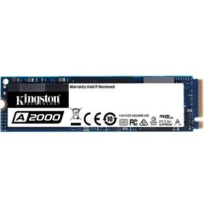 SSD Kingston A2000, 500GB, M.2 NVMe, Leitura 2200MB/s | R$365