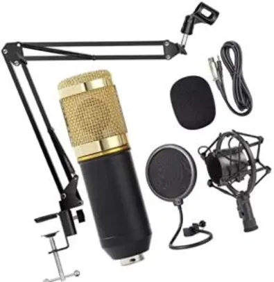 Kit Microfone Estúdio BM800 + Pop Filter + Aranha + Braço Articulado 813 - Lorben