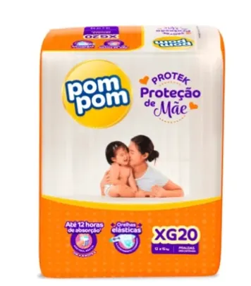 [mg] Fralda Pom Pom Derma Protek Tamanho XG com 20 Fraldas Descartáveis