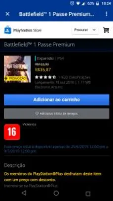 Battlefield™ 1 Premium Pass - R$37