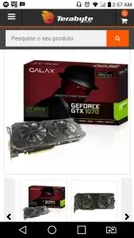 PLACA DE VÍDEO GALAX GEFORCE GTX 1070 EX 8GB GDDR5 256BIT, 70NSH6DHL4XE por R$ 1600