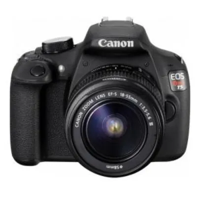 Câmera Digital DSLR Canon EOS Rebel T5 18MP + Lente EF-S18-55mm III - Preta - R$1295
