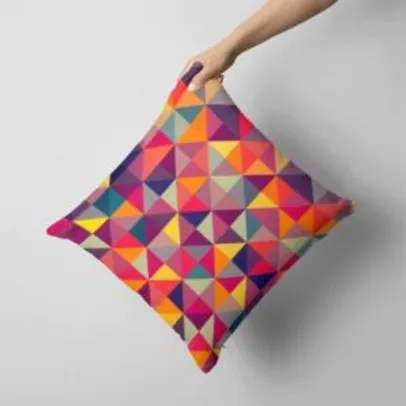 Capa de Almofada Avulsa Decorativa Multi Triangulos Colors | R$20