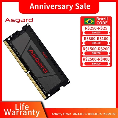 Memória RAM de Alto Desempenho para Laptop, Asgard, DDR4, 8GB, 16GB, 2666MHz