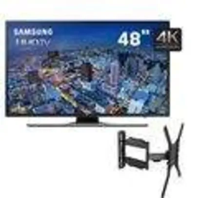 [Ponto Frio] Smart TV LED 48" Ultra HD 4K Samsung 48JU6500 + Suporte Articulado ELG A02V4 New por R$ 3052
