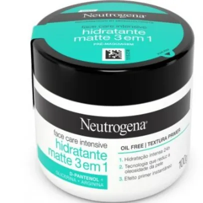 Creme Facial Neutrogena Face Care Intensive Hidratante Matte 3 em 1 com 100g