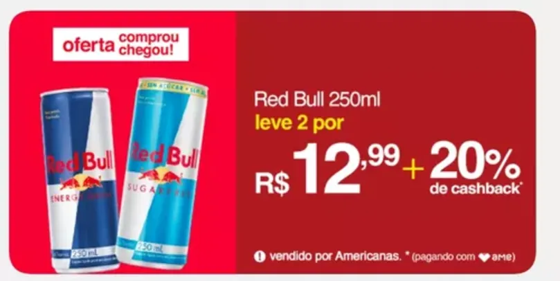 [AME R$5,20 CADA] 2 unid Red Bull Sabores