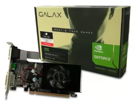 Placa de Vídeo Galax NVIDIA GeForce GT210 - 1GB DDR3 64 bits