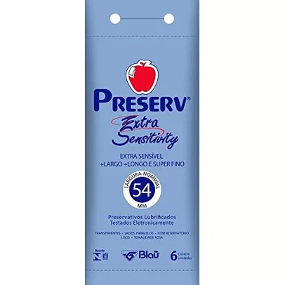 Preservativo Preserv Extra Sensitivity Tamanho Mais Largo Mais Longo 6 unidad