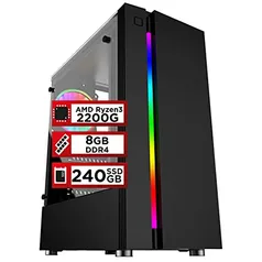 PC Gamer PlayNow AMD Ryzen 3 2200G 8GB DDR4 2666MHZ (Placa de vídeo Radeon VEGA 8) SSD 240GB 500W Skill (DE $2710 POR $2547)