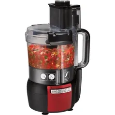 Processador de Alimentos Stack & Snap 450W Preto/Vermelho - Hamilton Beach