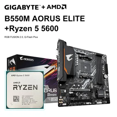 Kit Ryzen B550M Aorus Elite + Ryzen 5 5600