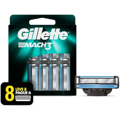 Carga para Aparelho de Barbear Gillette Mach3 - 8 Unidades