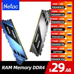 2 x 8Gb Netac RAM Memory DDR4  RGB 3600mhz 