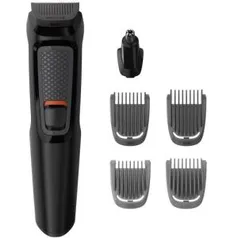 Aparador de Pelos Philips Multigroom MG3711/15 Bivolt Preto e Cinza com 6 Acessórios