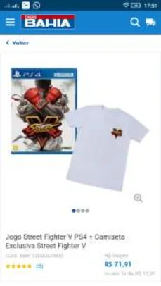 Street Fighter V + Camisa por R$72