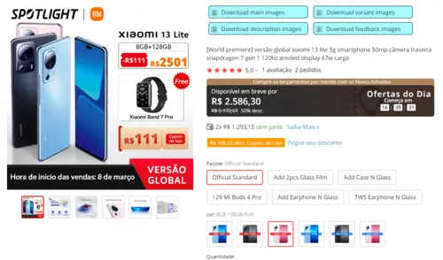 Imagem na descrição da promoção