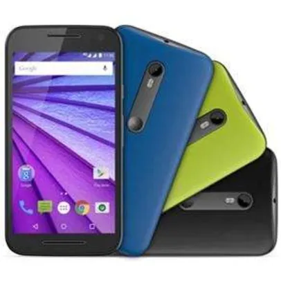 [pontofrio]Smartphone Moto G™ (3ª Geração) Colors HDTV Preto com Tela de 5'', Dual Chip, Android 5.1, 4G, Câmera 13MP e Processador Quad-Core de 1.4 GHz R$999.00