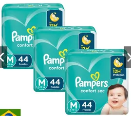 Kit Fralda Pampers Confort Sec M com 132 Tiras