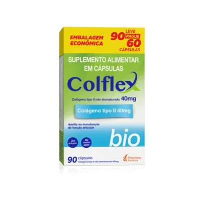 Colágeno Colflex Bio Tipo II Não Hidrolisado Leve 90 Pague 60