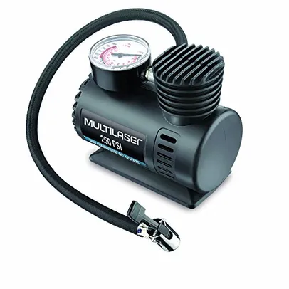 [Prime] Compressor de Ar 12v Vazão 15l + Min 250psi 3 Bicos Adaptadores Multilaser - AU601