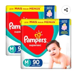 Fralda Pampers Supersec M - 180 Unidades