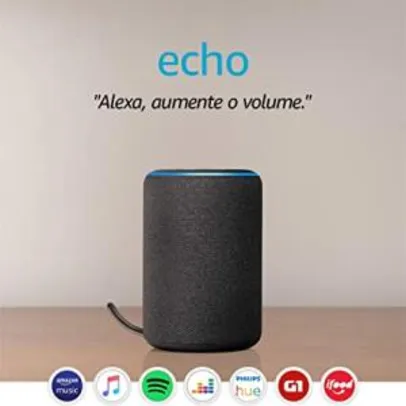 Echo Smart Speaker com Alexa - Cor Preta - Amazon.com.br