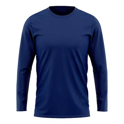 Camiseta Masculina Manga Longa Proteção Solar UV 50+, Azul Marinho