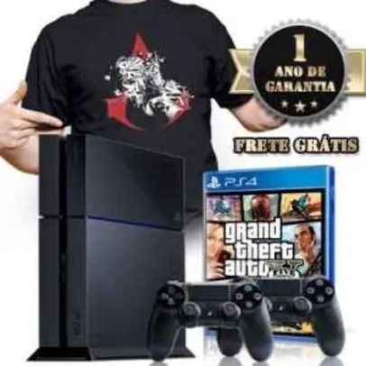 [PelotaoDosGames] Playstation 4 + Jogo + Camiseta+ Controle Adicional+ Frete Grátis R$ 1.999,80