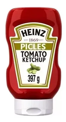 (R$3,74 cada) Ketchup Heinz Sabor Picles 397g - 16 Unidades