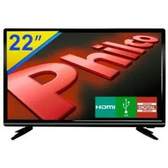 TV LED 22" Philco Full HD com Conversor Digital Integrado,  PH22D16 - R$589