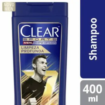 3 Unidades Shampoo Clear Men Sports Limpeza Profunda 400ml