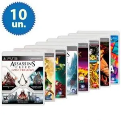 [Ricardo Eletro] Kit com 10 Jogos para Playstation 3 (Assassin´s Creed Ezio Trilogy contém 3 jogos ) por R$ 223