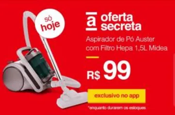 [APP] Aspirador de Pó VCA421 Auster com Filtro Hepa 1,5L Midea por R$ 99