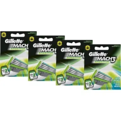 [Sou Barato] Carga Gillette Mach3 Sensitive com 12 Unidades - R$47,90 + cupom 10%