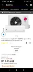 [Cliente ouro] Ar-condicionado Split LG 9.000 BTUs Quente/Frio | R$1936 Dual Inverter Voice S4-W09WA51A