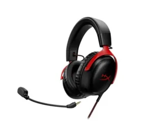 Headset Gamer HyperX Cloud III, DTS, Drivers 53mm, USB, PC, PS5, PS4, XBOX Series xis, Xbox One, Nintendo Switch, Mobile, Preto e Vermelho - 727A9AA