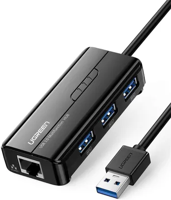(COMPRA INTERNACIONAL) Adaptador Ethernet Gigabit + HUB USB 3.0 | R$91