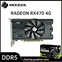 [Taxa inclusa] Placa de vídeo MOUGOL - AMD Radeon RX 470 4G, Memória GDDR5, 256Bit, PCIE3.0 x 16