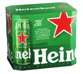 Cerveja Heineken Puro Malte Lager Premium - 6 Unidades Lata 250ml