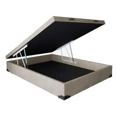 Base Box Baú Casal SP Móveis Suede Bege | R$419