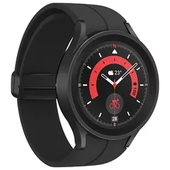 Smartwatch Samsung Galaxy Watch5 Pro BT 45 mm Preto Tela Super AMOLED de 1.4", Bluetooth, Wi-Fi, GPS, NFC e Sensor de Frequência Cardíaca Óptica