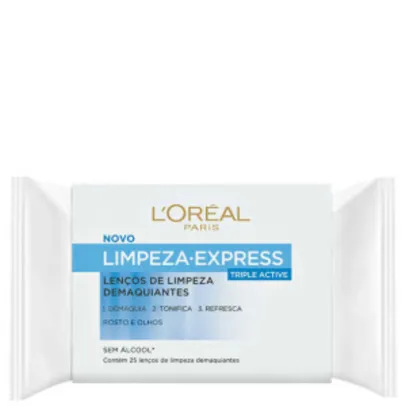 [Beleza na Web] L’Oréal Paris Dermo-Expertise Limpeza Express – Lenços Demaquilantes 25 Unidades por R$13